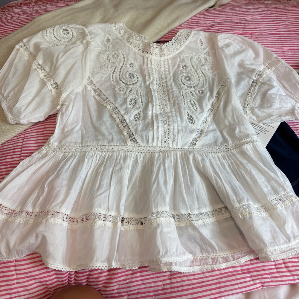 Zara White Lace Blouse